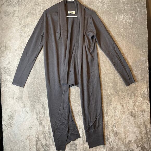 Sminfinity Sz M‎ Merino Wool Cashmere Wrap Cardigan Gray Women's - Picture 1 of 7